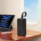 Wozinsky W8-W Power Bank 30000mAh 30W - 2x USB-A + USB-C + Zseblámpa - Fekete