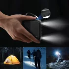 Wozinsky W11-B Power Bank 10000mAh 10W + Beépített Kábelek és Lámpa - Fekete