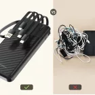 Wozinsky W11-B Power Bank 10000mAh 10W + Beépített Kábelek és Lámpa - Fekete