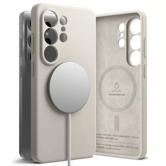 Samsung Galaxy S26 Ultra Tok - Ringke Silicone MagSafe - Bézs