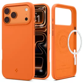 iPhone 17 Pro Max Tok - Spigen Silicone Fit MagFit - Narancs