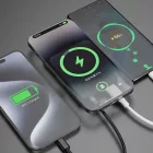 Dudao K14S Mágneses Power Bank 5000mAh 20W - 1x USB-A + 1x USB-C - Fekete