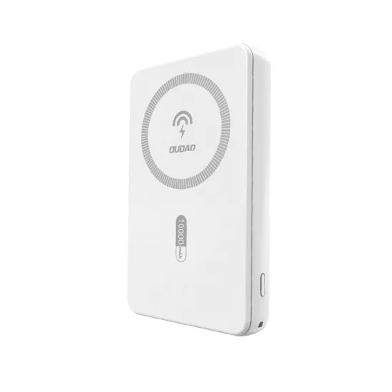Dudao K14S Mágneses Power Bank 5000mAh 20W - 1x USB-A + 1x USB-C - Fehér