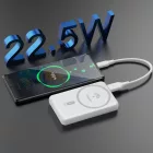 Dudao K14S Mágneses Power Bank 5000mAh 20W - 1x USB-A + 1x USB-C - Fehér