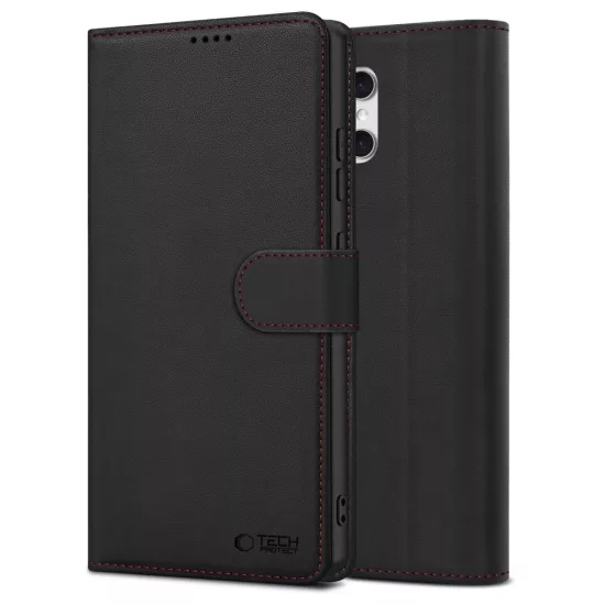 Samsung Galaxy A57 5G Tok - Tech-Protect Wallet - Fekete-Piros