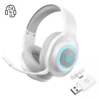 QCY Heroad V200 Tri-Mode Gaming Fejhallgató 7.1 Hangzással - 240 óra Akkumulátor - Levehető Mikrofon - Fehér