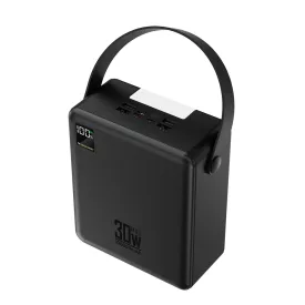  Wozinsky Power Bank 100000mAh 30W - 4xUSB-A + 1xUSB-C - Zseblámpával - Fekete