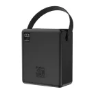 Wozinsky Power Bank 100000mAh 30W - 4xUSB-A + 1xUSB-C - Zseblámpával - Fekete