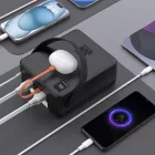 Wozinsky Power Bank 100000mAh 30W - 4xUSB-A + 1xUSB-C - Zseblámpával - Fekete