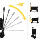 Wozinsky WZP-80 Összecsukható Strand, Túra, Kerti Kocsi - 80 kg - Fekete