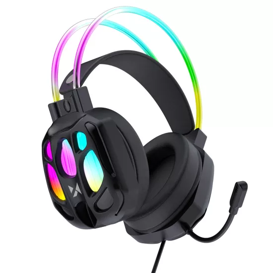 Wozinsky WSG-1118 Vezetékes Gaming Fejhallgató Mikrofonnal és RGB Háttérvilágítással - Fekete