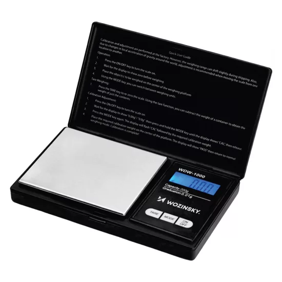 Wozinsky WDW-1000 Ékszermérleg 200 g - 0.01g Pontosság - Háttérvilágításos - Fekete
