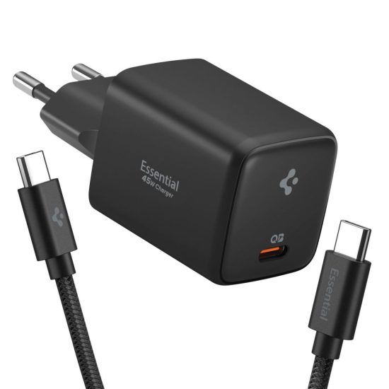 Spigen Essential Hálózati Töltő 45W - USB-C - Fekete