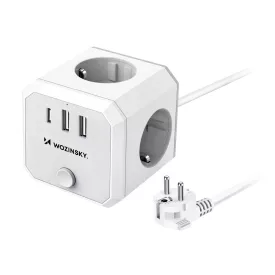   Wozinsky Power Cube 4000W - 4xAC 2xUSB-A 1xUSB-C - 1.8m - Fehér