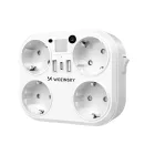 Wozinsky Hálózati Elosztó 4000W - 4x AC + 2x USB-A + 1x USB-C - Fehér