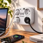 Wozinsky Hálózati Elosztó 4000W - 4x AC + 2x USB-A + 1x USB-C - Fehér