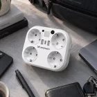 Wozinsky Hálózati Elosztó 4000W - 4x AC + 2x USB-A + 1x USB-C - Fehér