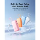 Joyroom JR-PR2 CCC Power Bank - 10000mAh 35W - Beépített 2x USB-C Kábel - Narancs