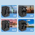 Tech-Protect TA300 EU / UK / AU Utazó Adapter - Fekete