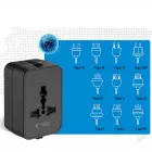 Tech-Protect TA300 EU / UK / AU Utazó Adapter - Fekete