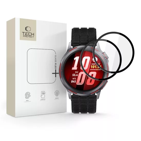 Huawei Watch GT Runner 2 Kijelzővédő Fólia - Tech-Protect Glass Flex+ Hybrid Glass x 2 db