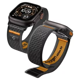   Apple Watch (44/45/46/49mm) Óraszíj - Spigen Athlex Air 2 - Fekete-Narancs