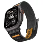 Apple Watch (44/45/46/49mm) Óraszíj - Spigen Athlex Air 2 - Fekete-Narancs