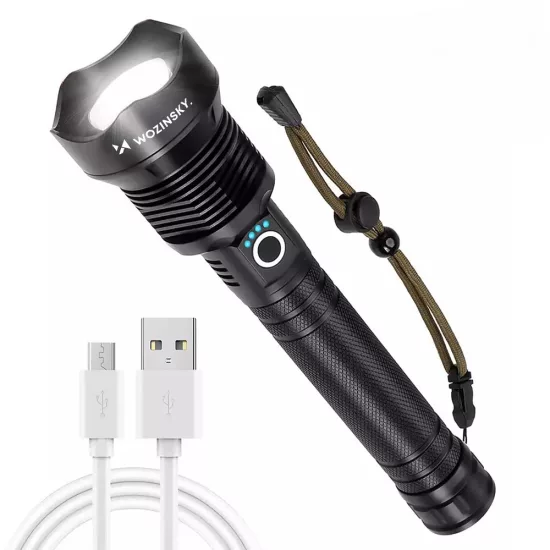 Wozinsky Újratölthető Elemlámpa 20W CREE - 2000lm IP65 - Fekete