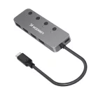 Wozinsky USB-C Alumínium HUB - 4x USB-A 3.0 Egyedi Kapcsolókkal - Szürke