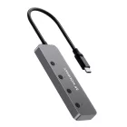 Wozinsky USB-C Alumínium HUB - 4x USB-A 3.0 Egyedi Kapcsolókkal - Szürke