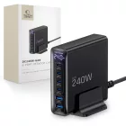 Tech-Protect DC240W-GaN Töltőállomás 240W - 4x USB-C + 2x USB-A - Fekete