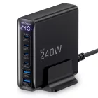 Tech-Protect DC240W-GaN Töltőállomás 240W - 4x USB-C + 2x USB-A - Fekete