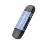 Wozinsky WCR-5G SD / microSD Kártyaolvasó - USB-A 3.0 / USB-C 3.0 - Alumínium - Szürke