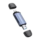 Wozinsky WCR-5G SD / microSD Kártyaolvasó - USB-A 3.0 / USB-C 3.0 - Alumínium - Szürke