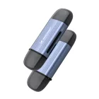 Wozinsky WCR-5G SD / microSD Kártyaolvasó - USB-A 3.0 / USB-C 3.0 - Alumínium - Szürke
