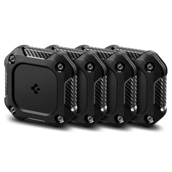 Apple AirTag 1 / 2 Tok - Spigen Tough Armor - Fekete x 4 db