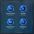 Orico XCR X1 12in1 RGB USB-C HUB - 2x USB-A 3.1 / 1x USB-A 2.0 / 1x USB-C PD 100W / 1x USB-C 3.1 / 2x HDMI 2.0 4K 60Hz / 1x VGA 1080p / 1x microSD/SD 3.0 / 1x RJ Gigabit Ethernet / 1x Audio CTIA 3.5mm - Rózsaarany