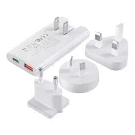   Choetech PD6011 GaN Hálózati Töltő 65 W - USB-C + USB-A - Fehér