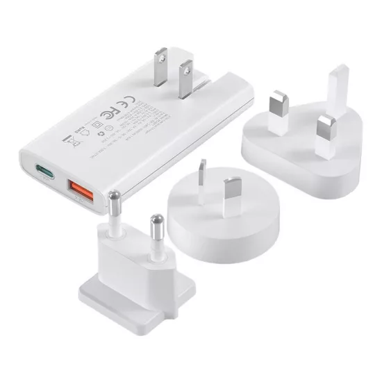 Choetech PD6011 GaN Hálózati Töltő 65 W - USB-C + USB-A - Fehér