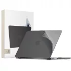 MacBook Air 13" M2-M5 (2023-2026) Tok - Tech-Protect Softshell - Áttetsző-Fekete