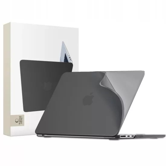 MacBook Air 13" M2-M5 (2023-2026) Tok - Tech-Protect Softshell - Áttetsző-Fekete