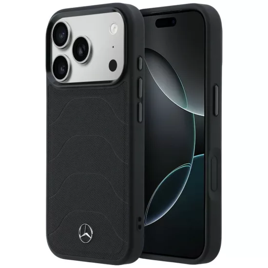 iPhone 17 Pro Max Tok - Mercedes Leather Mesh Bow Line MagSafe - Fekete