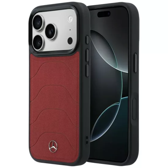 iPhone 17 Pro Max Tok - Mercedes Leather Mesh Bow Line MagSafe - Piros