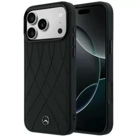   iPhone 17 Pro Tok - Mercedes Leather Crossed Lines MagSafe - Fekete