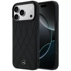   iPhone 17 Pro Max Tok - Mercedes Leather Crossed Lines MagSafe - Fekete