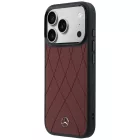 iPhone 17 Pro Max Tok - Mercedes Leather Crossed Lines MagSafe - Piros