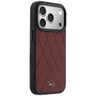 iPhone 17 Pro Max Tok - Mercedes Leather Crossed Lines MagSafe - Piros