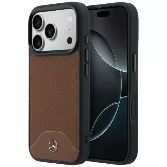 iPhone 17 Pro Tok - Mercedes Leather Wood Effect Curve MagSafe - Barna