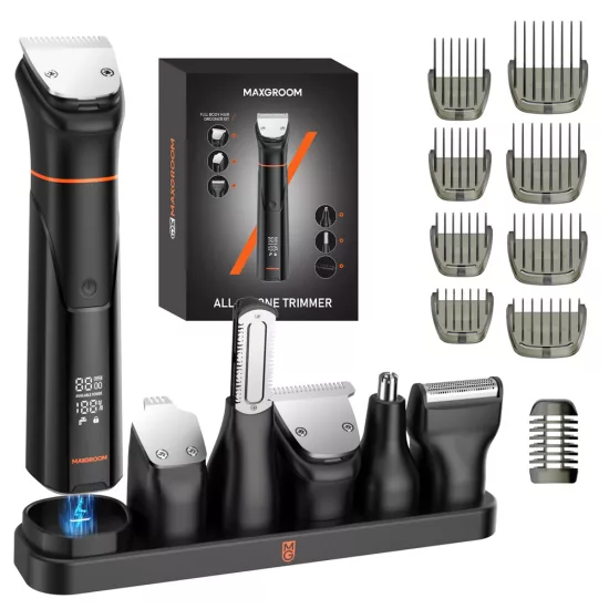 MAXGROOM JK-666 6az1-ben Trimmer Cserélhető Fejekkel - Fekete