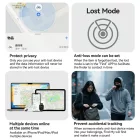 Rockbros RT1W Apple Find My Bluetooth Nyomkövető - Fekete